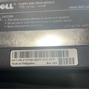 Dell Floppy Disk Drive Module - 3.5” Lap Top Accessory Black
